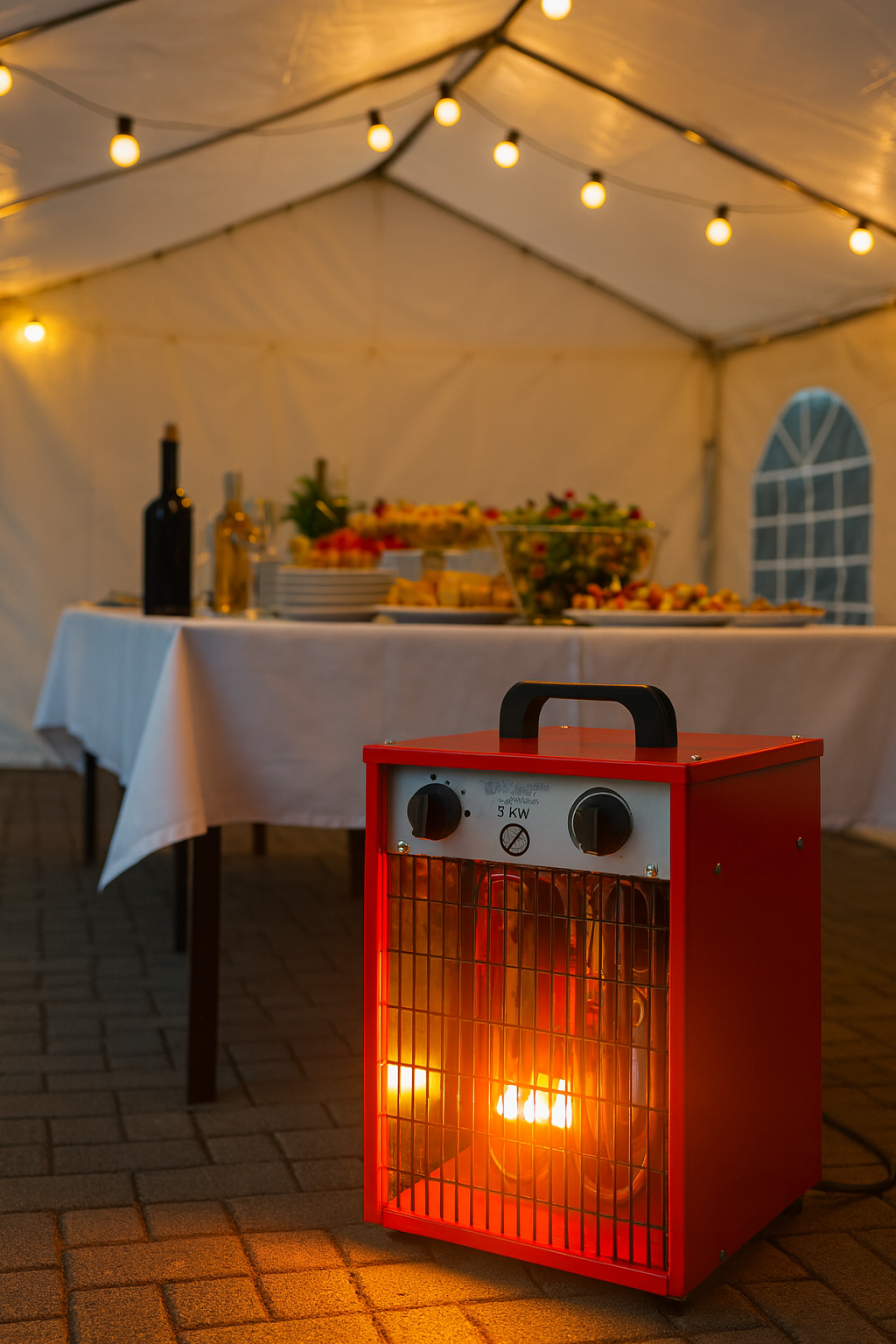 Fűtés teraszra, sátorba